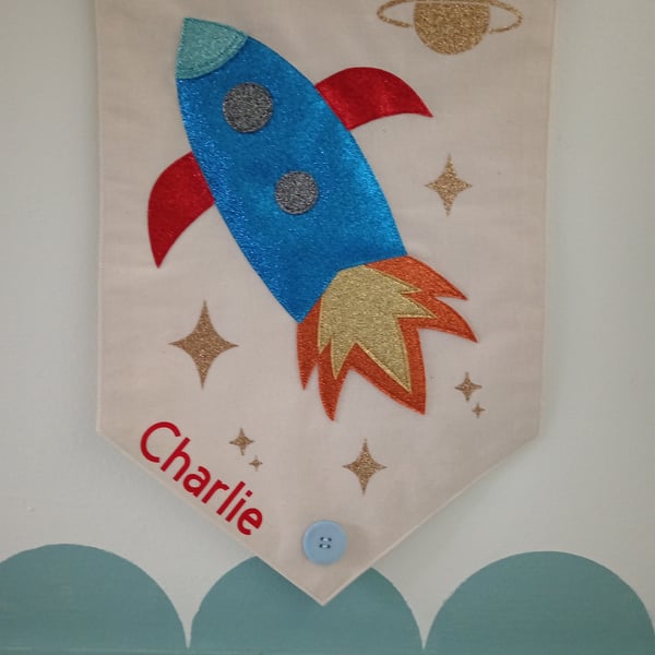 Space Rocket Wall hanging.. Art.. Decor