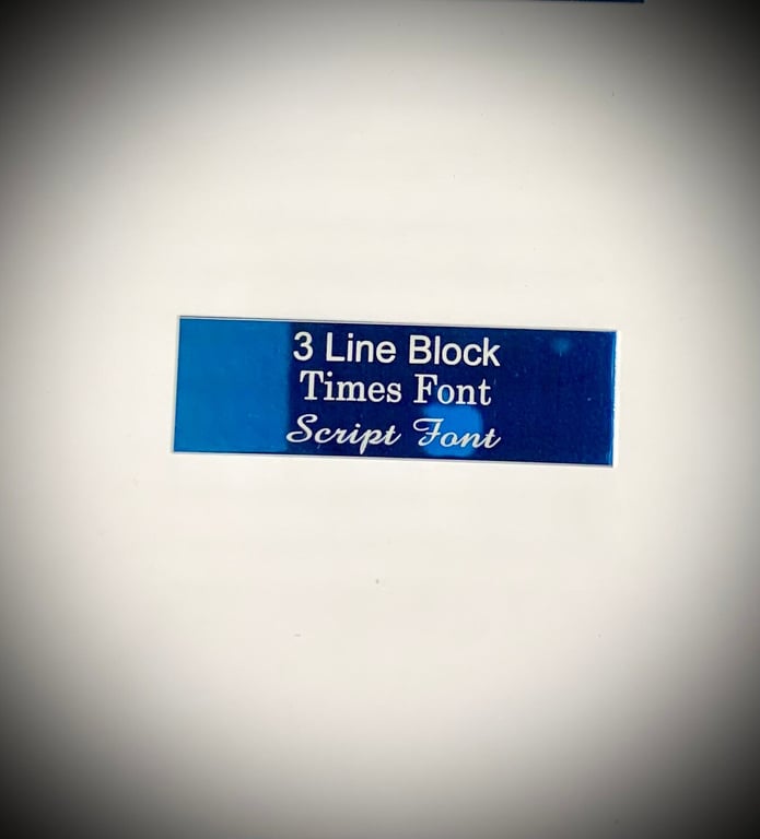 Personalised Blue Engraving Plate 50mm x 15mm