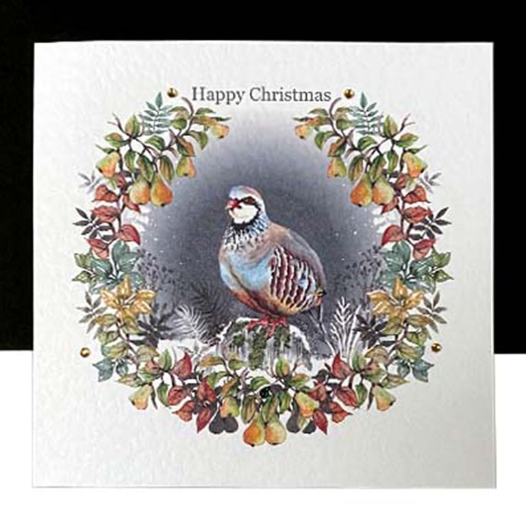  A Luxury Christmas Partridge Garland – Handmade Card 
