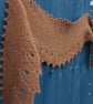 Hand knit natural coloured Alpaca scarf with beaded edging - Design S145 - Image 9
