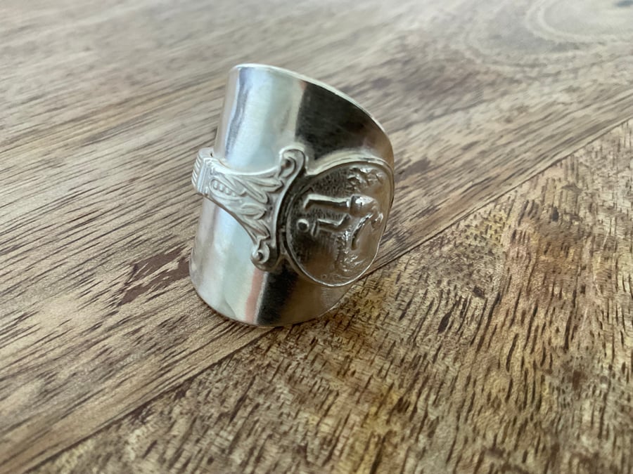 VINTAGE CUTLERY - SPOON RING - BIRMINGHAM 1953 - SIZE Q