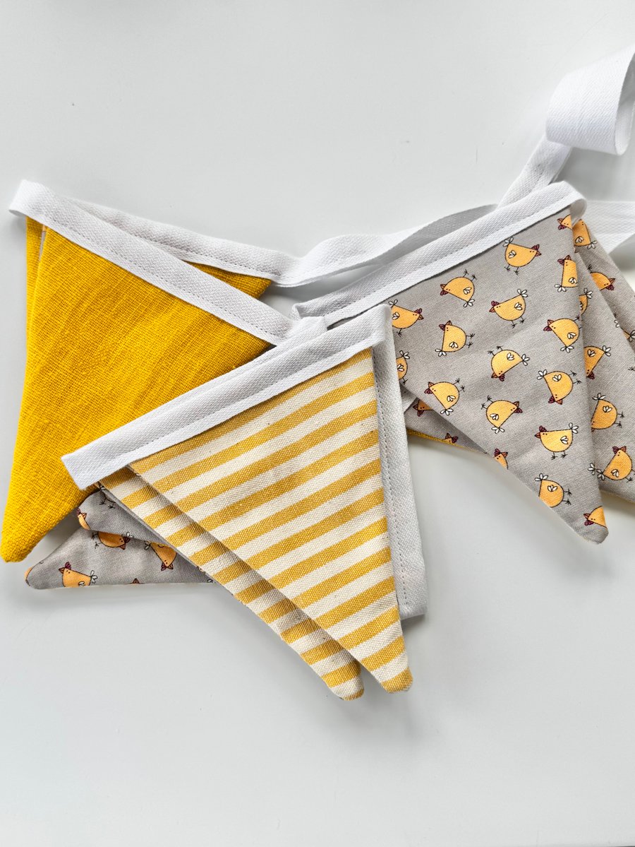 SALE - BUNTING - yellow chicks and stripes