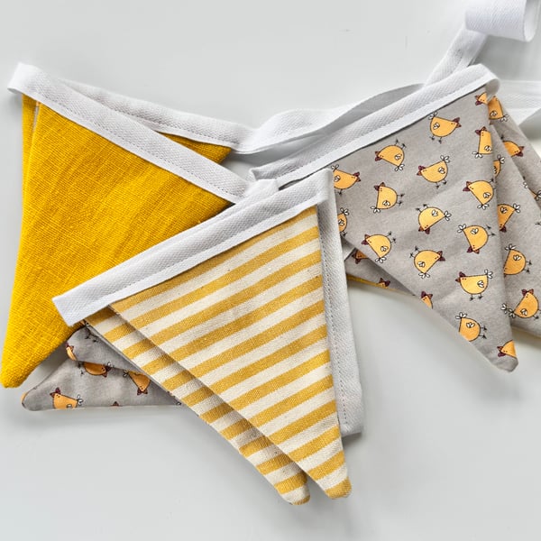 SALE - BUNTING - yellow chicks and stripes