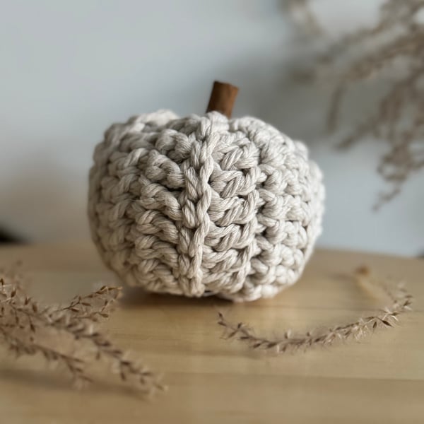 Cream Knitted Pumpkin