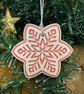Ceramic snowflake tag (pink) - Image 1