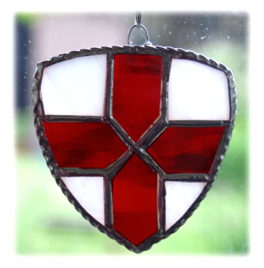 England Shield Suncatcher Stained Glass St George
