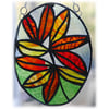  Autumn Leaf Oval Stained Glass Suncatcher 