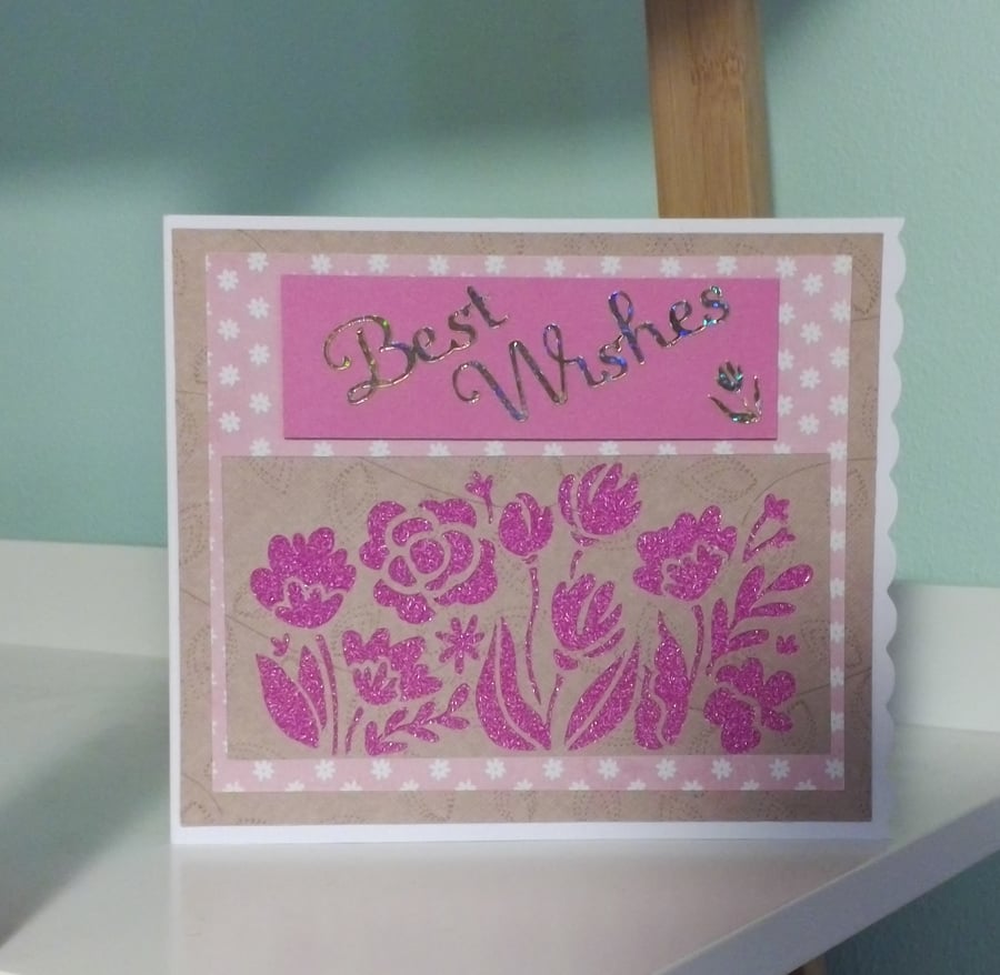 Hand Crafted Best wishes Card