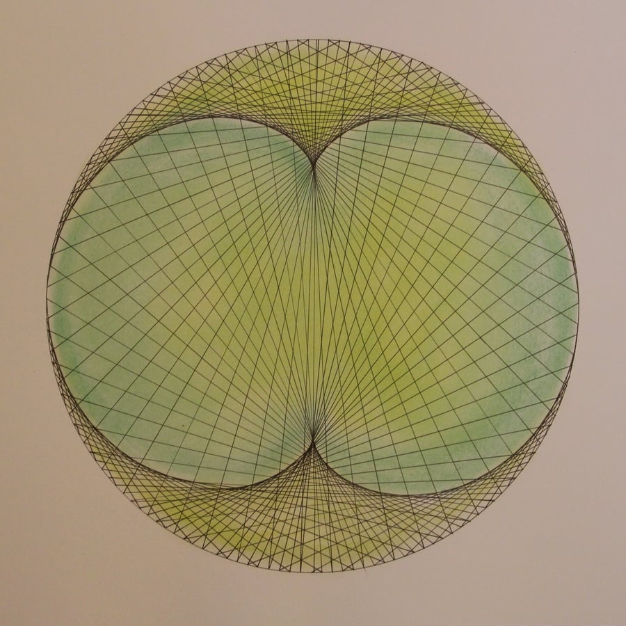 3 times - mathematical art hand drawn in ink - limited edition print 