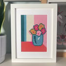 Contemporary Cross Stitch Kit  - Flower Pot in the Corner 