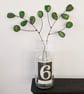 Stained Glass Flower, Eucalyptus Tiffany Suncatcher, Glass Leaves Stem