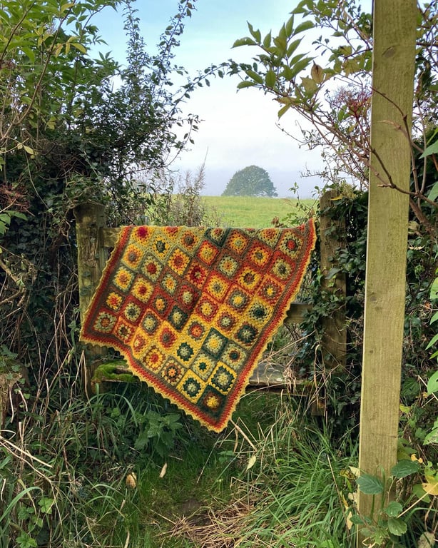 Granny Square Crochet Blanket Pattern (PDF) Forever Autumn blanket