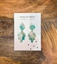Aqua and White Leaf Feather Statement Earrings