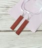 Deep Red minimalist drop earrings, lightweight colourful earrings