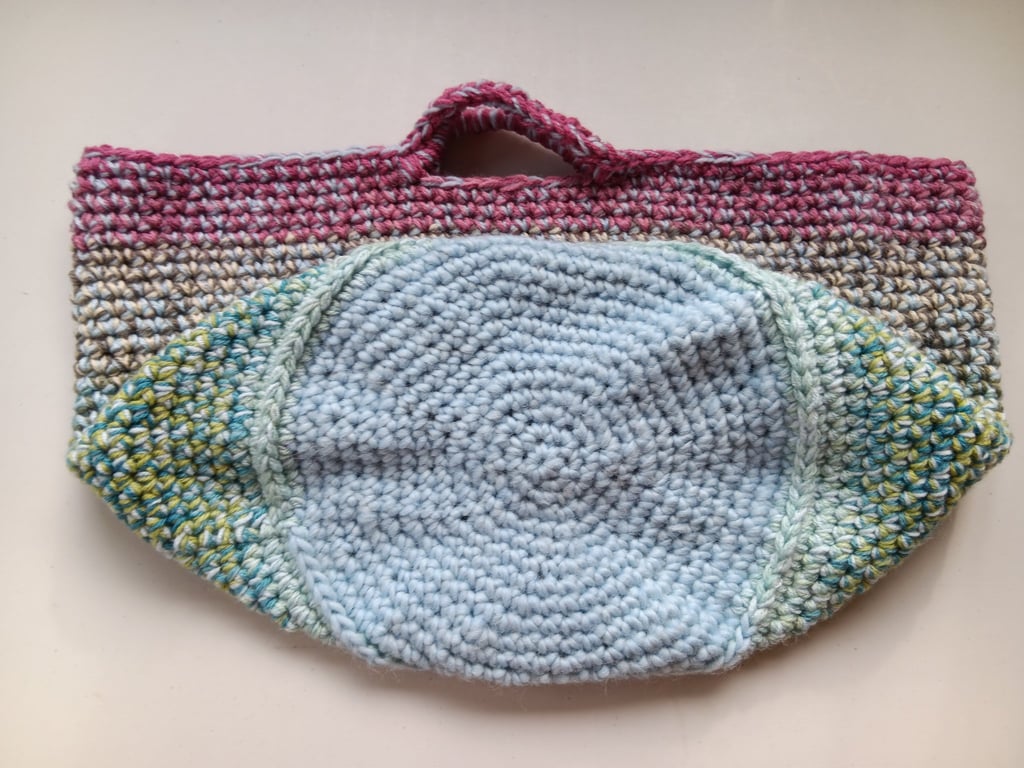 Crochet Basket Bag (Beach Blues) - holds so much!