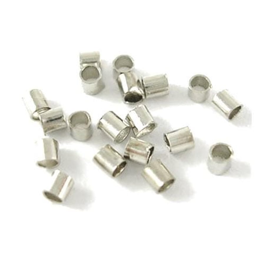 Brass Crimp Beads - Platinum, 1.5mm - Pack of 1500 - Durable Findings for Jewell