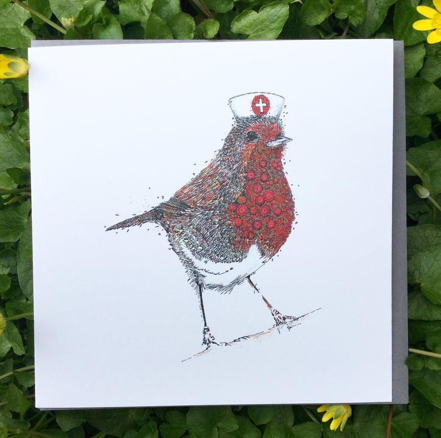 12 x ‘We Salute You’ Key Worker and NHS tribute Robin Greeting cards x 12