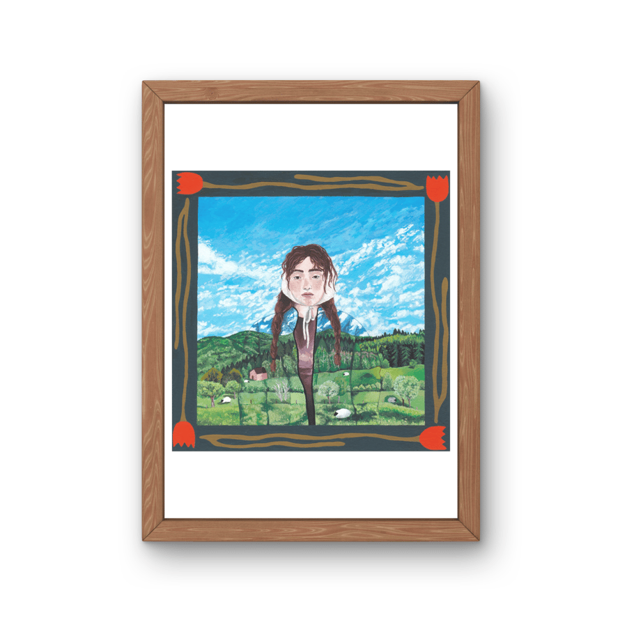 A5 or A4 Illustration Art Print 'Countryside Cloak'