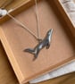 Handmade Recycled Pewter Otter Necklace: Swimming River Animal, Otter Sculpture  - Image 6