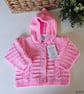 Designer Baby Girls Hooded Jacket Hand Knitted  0-6 months size
