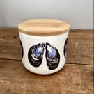 Mussel Shell Design Storage Jar - coastal home kitchenware, shellfish