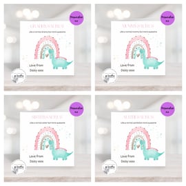 Personalised Dinosaur card for friends and family