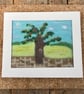 Tree by the fields felted picture. - Image 1