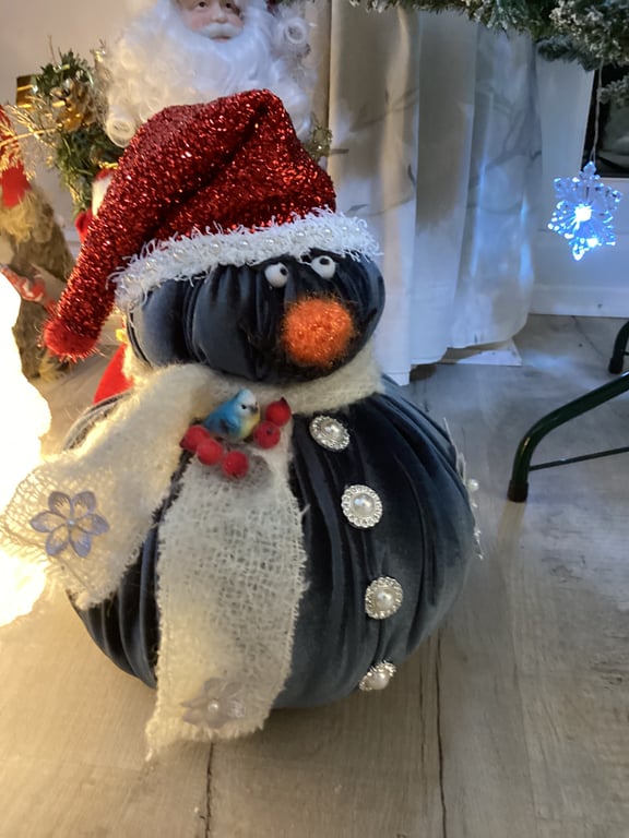 Snowman, velvet snowman, ice blue Snowman,