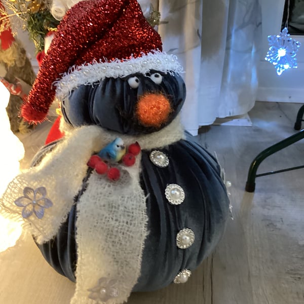 Snowman, velvet snowman, ice blue Snowman,