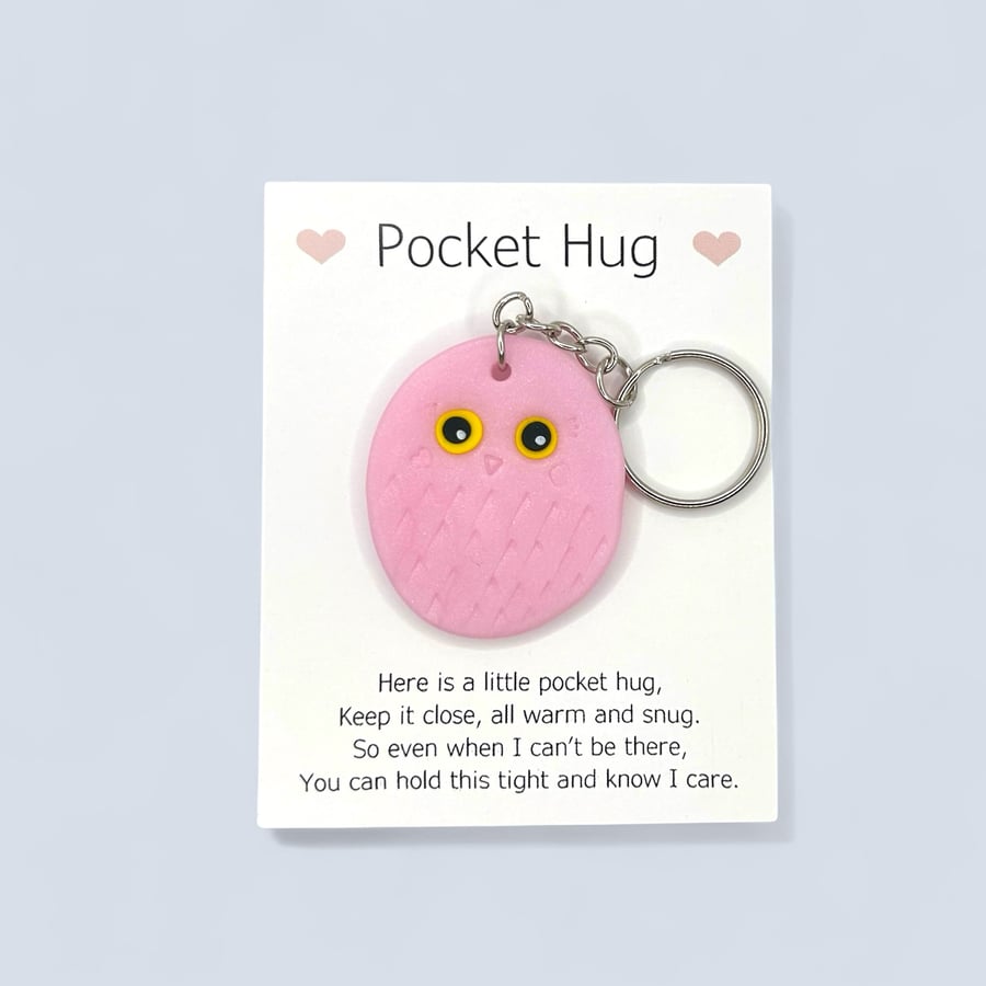 Rose Quartz Pocket Hug Keychain or Bag Charm