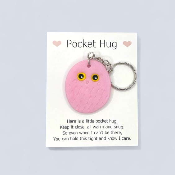 Rose Quartz Pocket Hug Keychain or Bag Charm