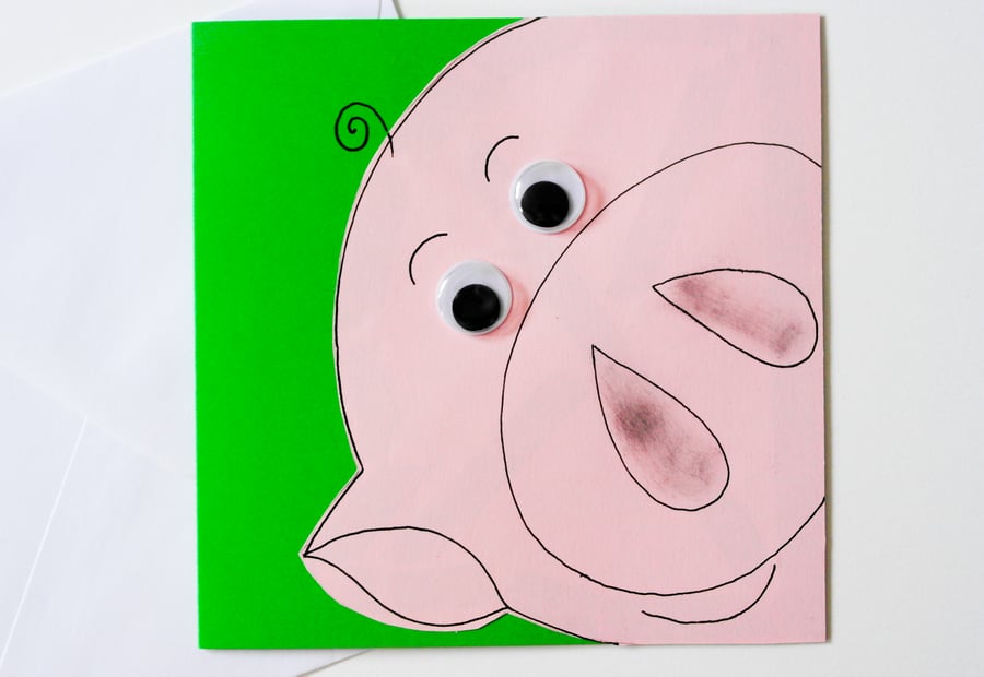 Greeting card - Cute Pig Birthday Card