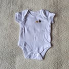 Hen and Chicks, Baby Vest, age 0-3 months, hand embroidered