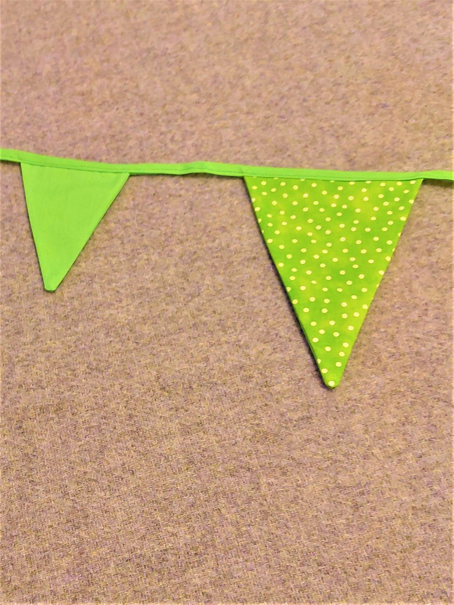 Green bunting and cushions