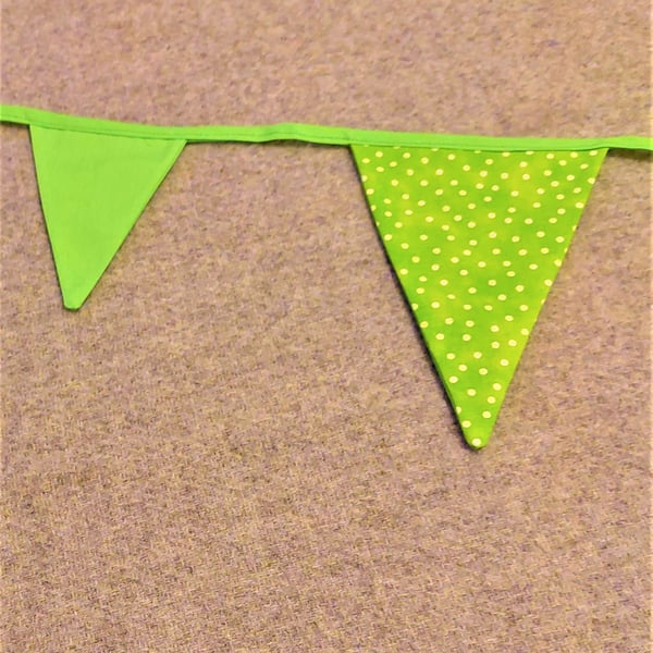 Green bunting and cushions