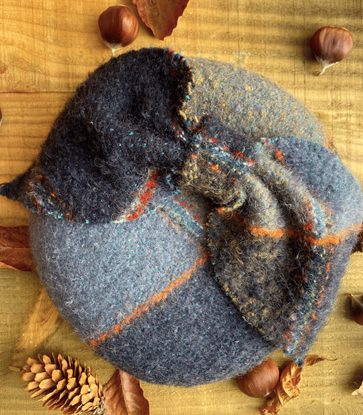 Hand Dyed & Woven Military Inspired Wool Fabric Covered Large Beret