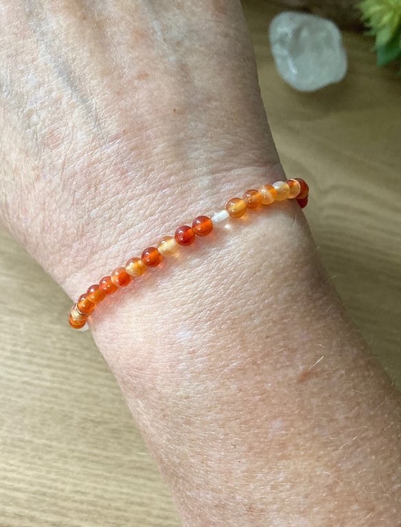 Dainty Orange Carnelian Bracelet