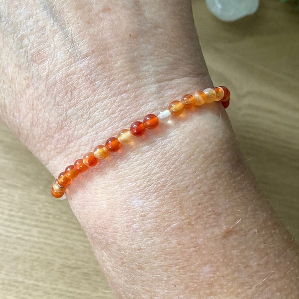 Dainty Orange Carnelian Bracelet