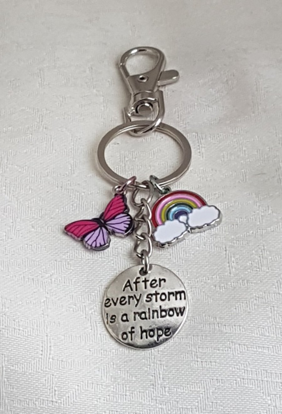 Inspirational After Every Storm Key ring - Bag Charm - Key Chain.