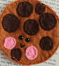 'Choc chip cookie' bookmark hand sewn in wool blend felt - Image 1