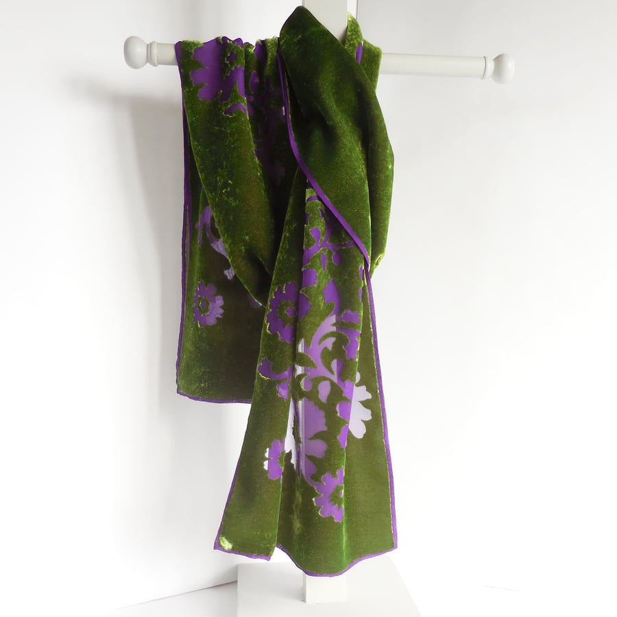 Limited Edition silk viscose devoré velvet scarf