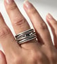 Chunky Silver Stack ring, freeform stack ring, sterling silver stack ring, waves - Image 2