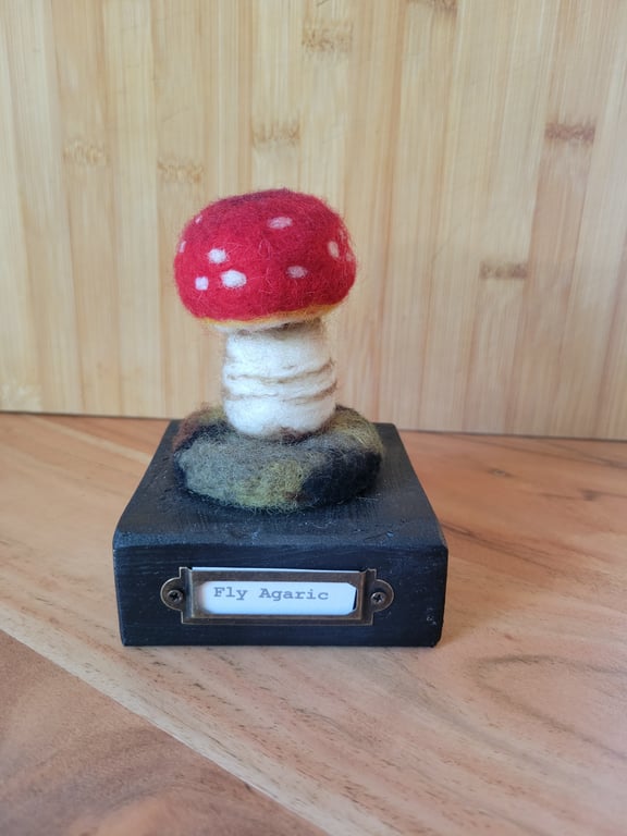 Small fly agaric needle felted sculpture