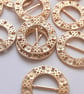 3 x round 38mm Ornate buckle belt loop ribbon slider embellishment - Image 2