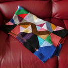 Colourful handmade knitted blanket 