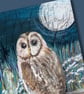 Owl Art Print - Tawny owl bird art print - Image 3