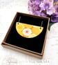 Yellow and white Chrysanthemum statement necklace Japanese inspired - Image 4