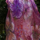 Lightweight Nuno Felted Silk Scarf – Handmade Floral Wrap