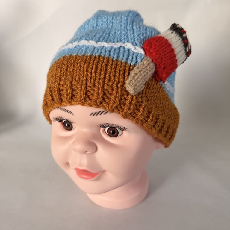 Children's Hand Knitted Ice Lolly at the Beach Winter Hat