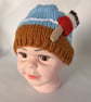 Children's Hand Knitted Ice Lolly at the Beach Winter Hat